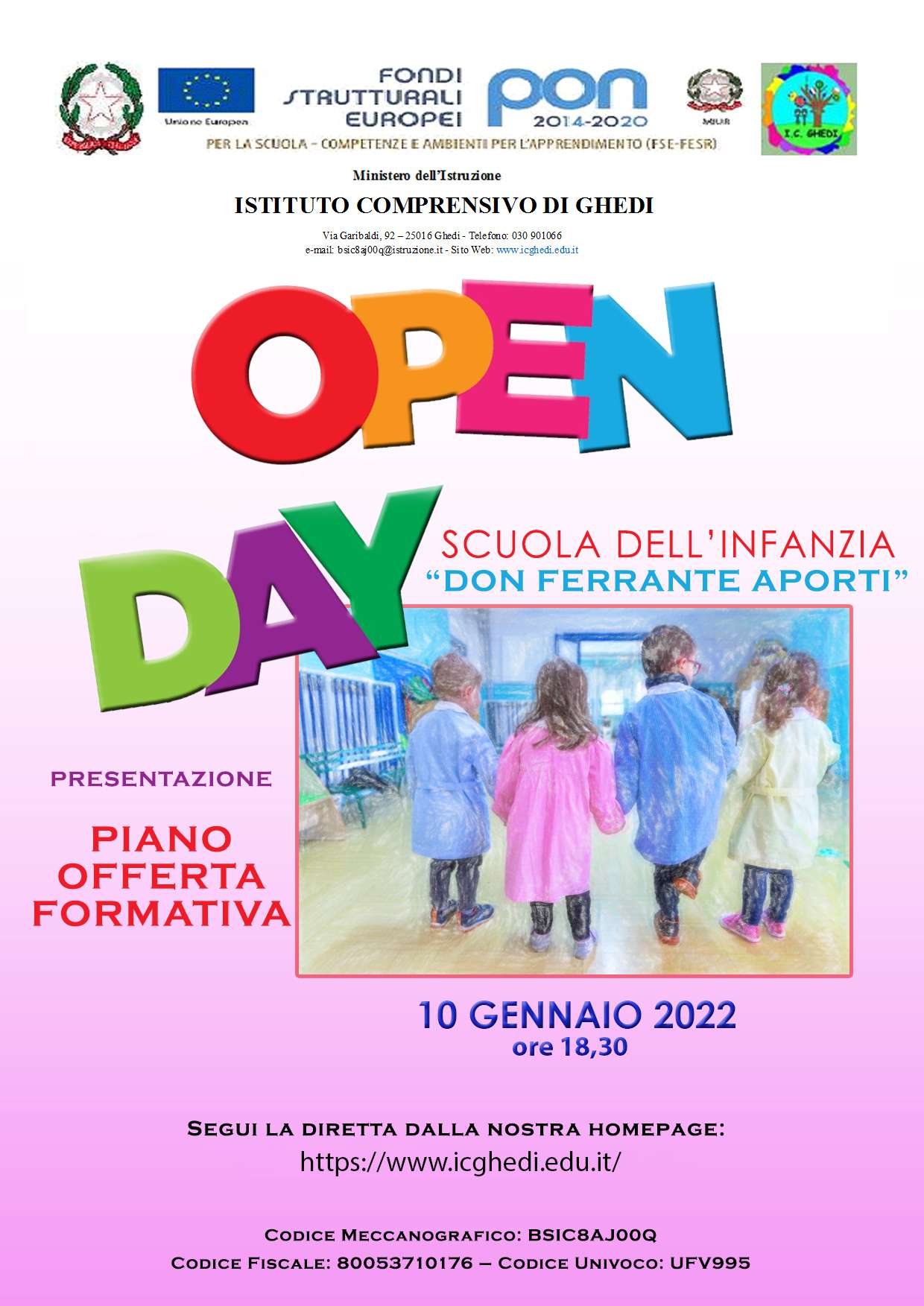 locandina open day scuola infanzia