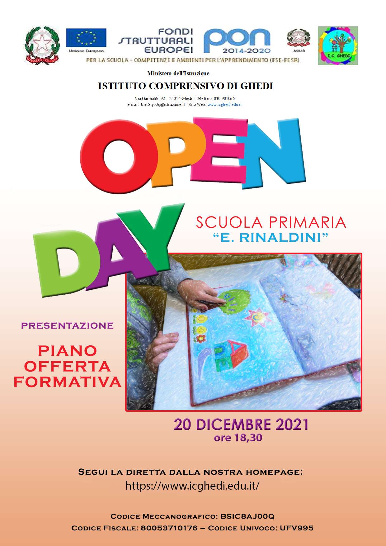 locandina open day scuola primaria