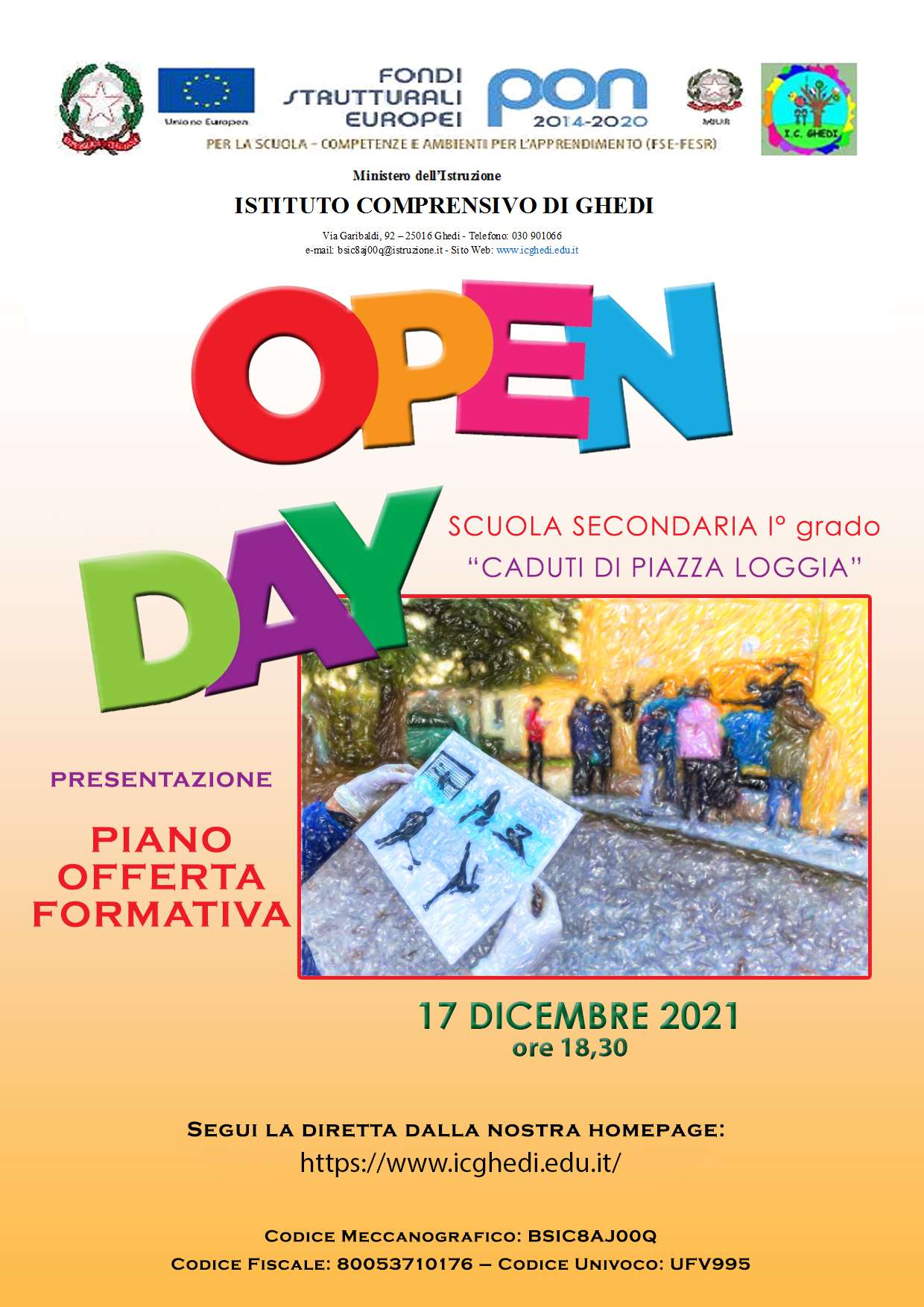 locandina open day scuola secondaria